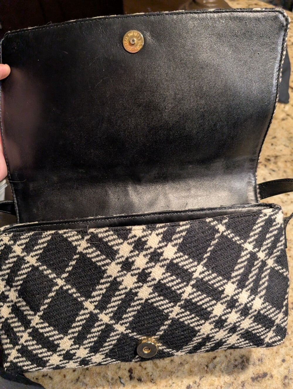 Burberry Black & Cream Check Ear Muffs Shoulder Bag Dustbag Authentic - Picture 8 of 16